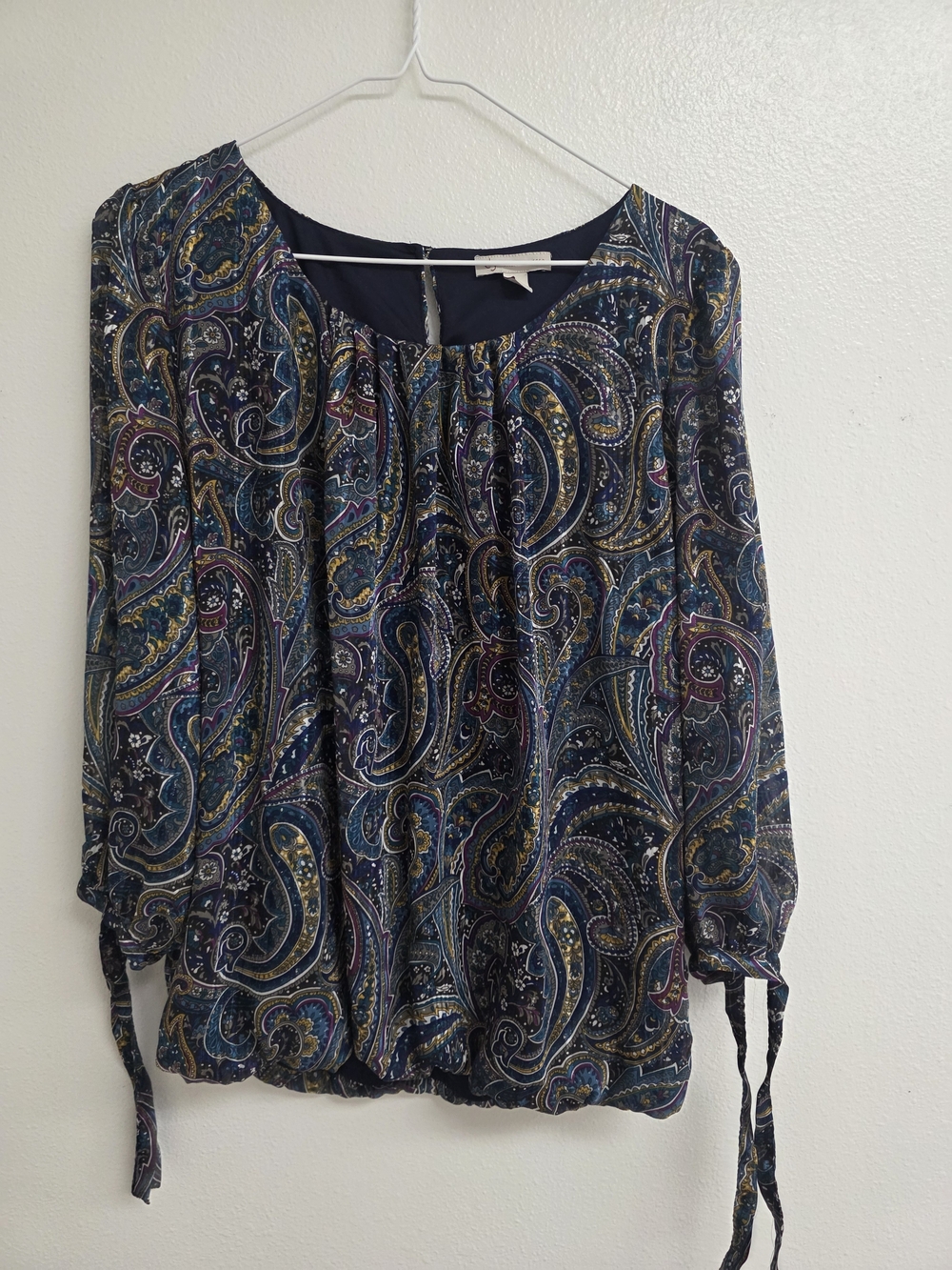Paisley Scoop-Neck Blouse (0348)